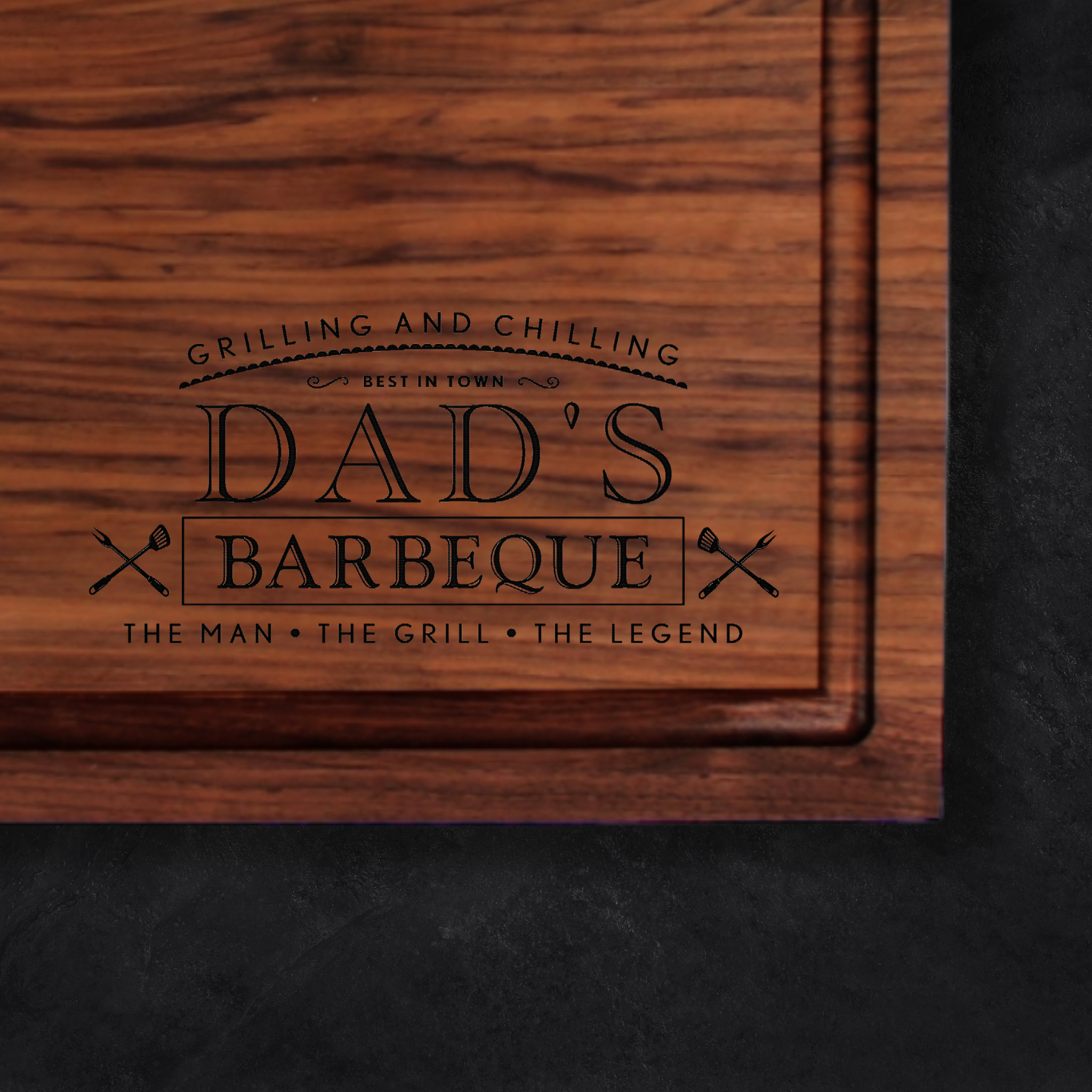 Grilling and Chilling BBQ Corner Personalized Cutting Board