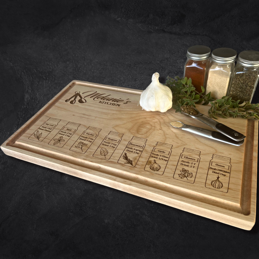 Herb Conversions Cutting Board - Wooden Cutting Boards For Sale ...