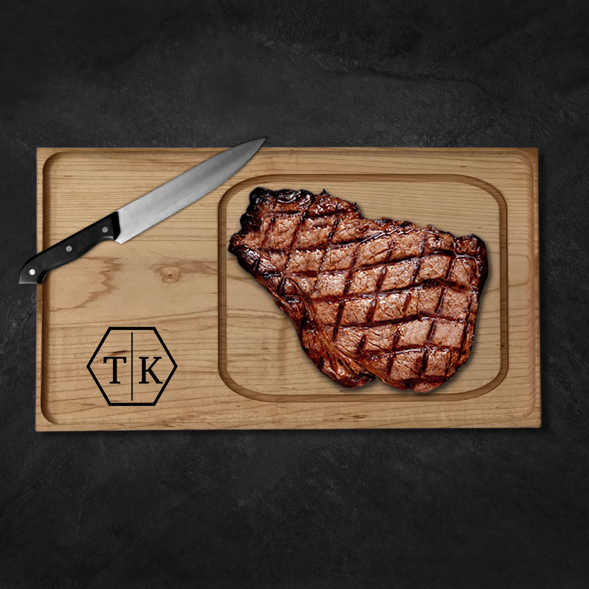 Personalized Wood Steak Plates, Set Of 4