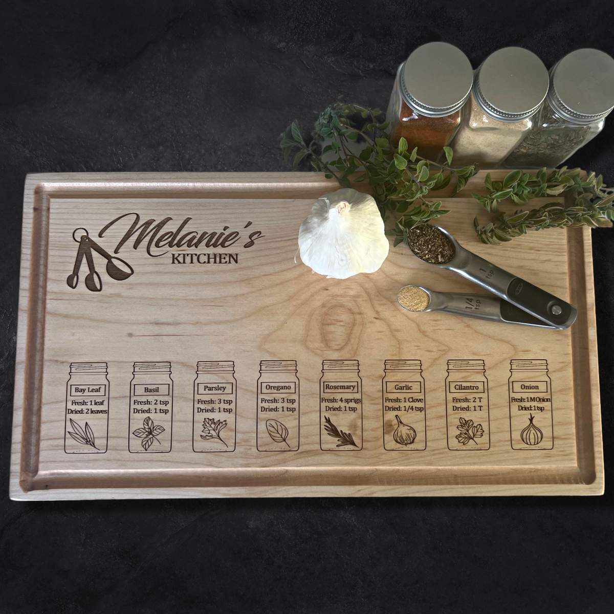 Herb Conversions Cutting Board - Wooden Cutting Boards For Sale ...