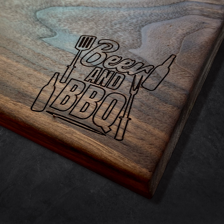 Beer and BBQ Cutting Board