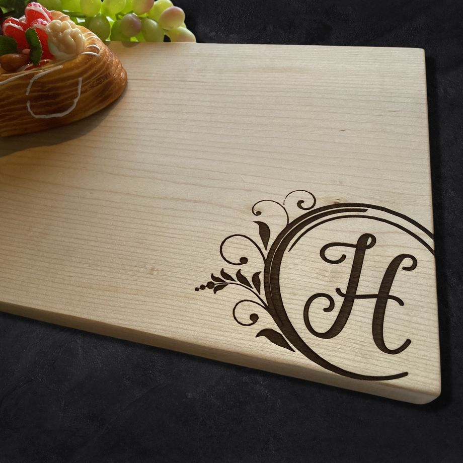 Flourished Initial Personalized Cutting Board - Personalized