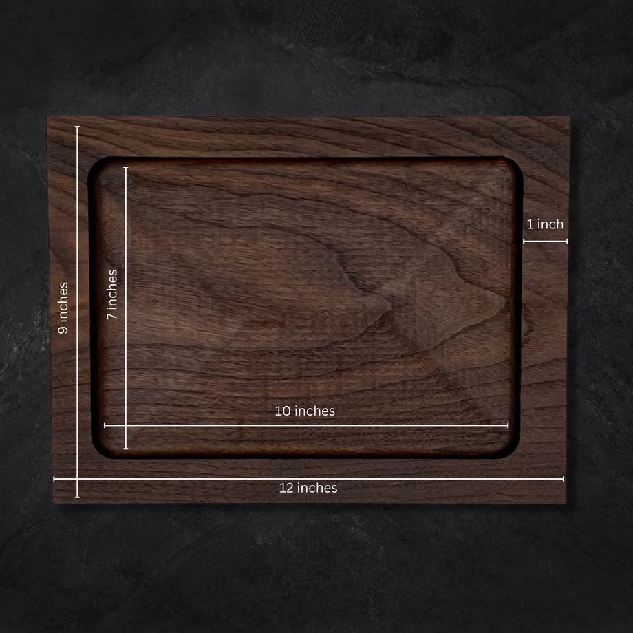 EDC Tray Concierge Inialist Japandi Valet Tray Organiser - Walnut