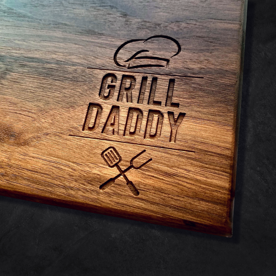 Fathers Day Cutting Board Custom Engraved | Jasons Grill Design