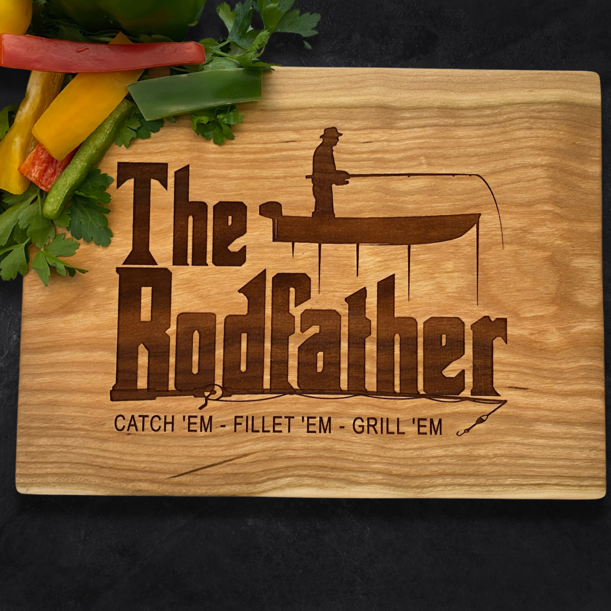 Battle Born Woodshop The Rodfather Cutting Board