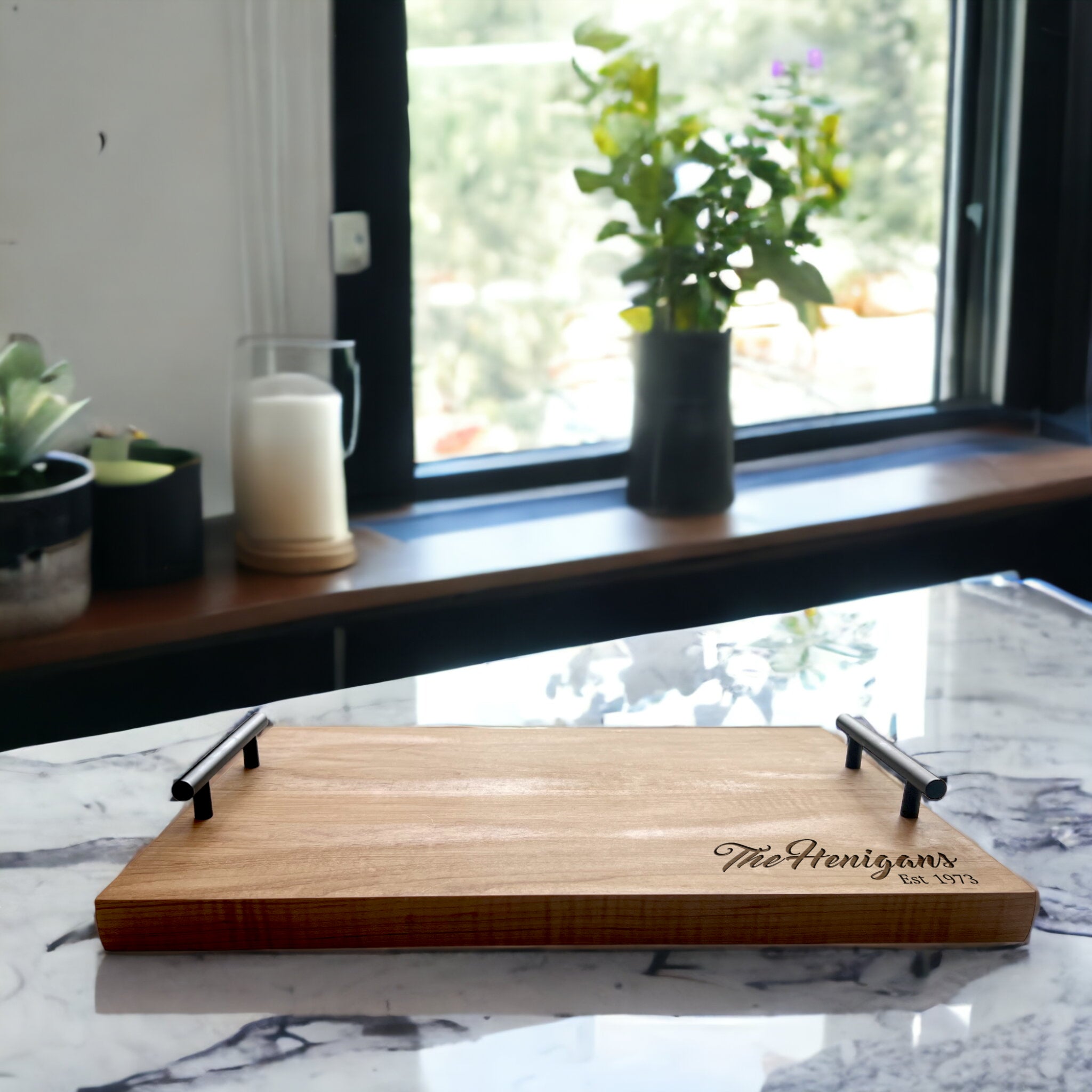 Simplistic Script Serving Tray - Personalized Cutting Boards For Sale ...