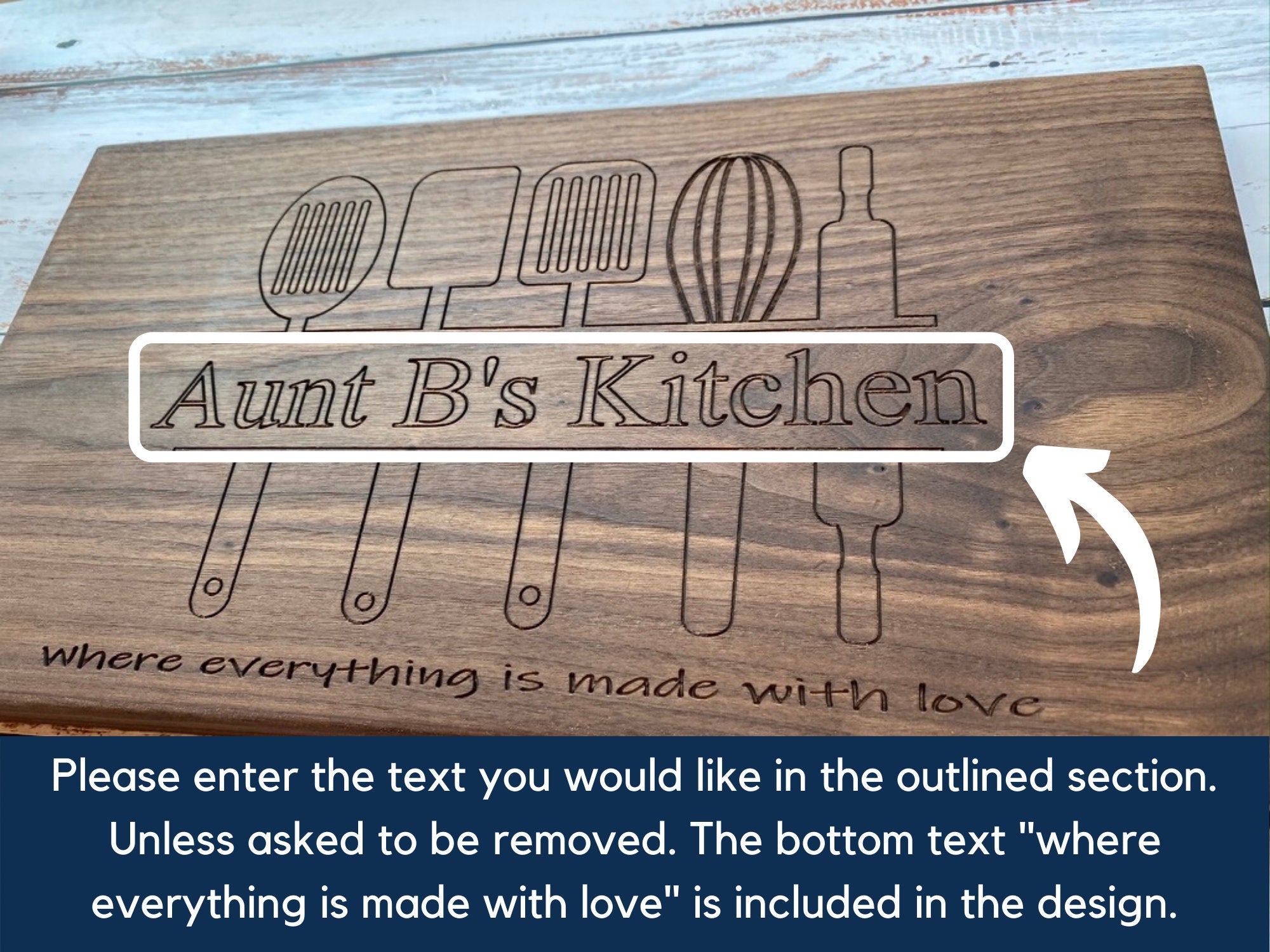 Aunt B's Kitchen Cutting Board